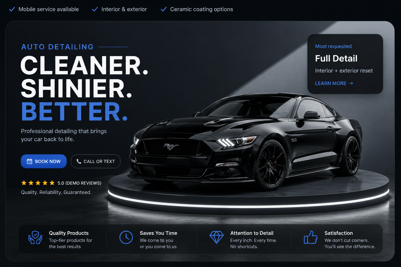 Apex Auto Detail live demo preview